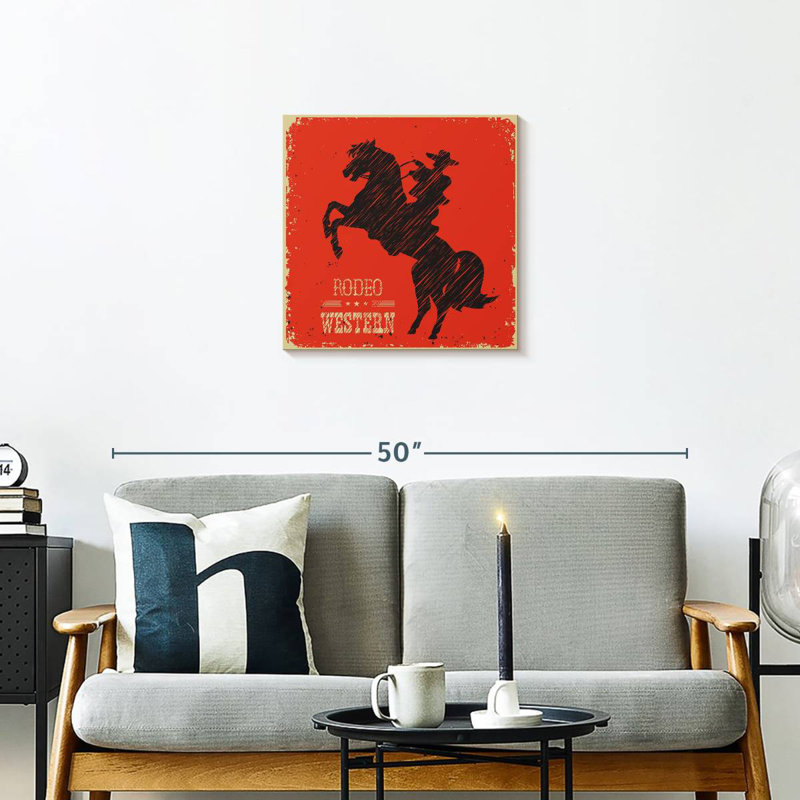 Lelar Western Rodeo, 20" H x 20" W