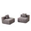 Canapé modulaire symétrique en chenille avec 2 coussins-1816312582