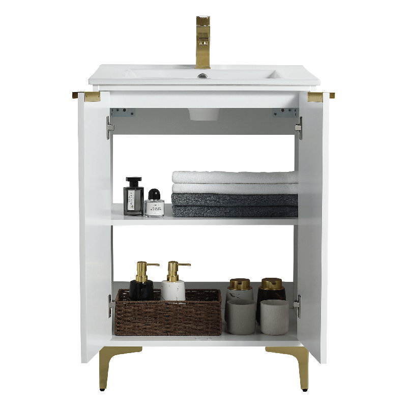 Ensemble de meuble-lavabo simple 24 po Keiper, Laiton satiné