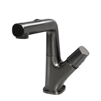 Pull - Down Bathroom Faucet With Three Water Modes, Gunmetal Black Finish, 90 Cm Supply Hoses, 360 Rotating Spout, Cold/Hot Control System, Complete For Quick Setup, Smooth Operating Ceramic Valve