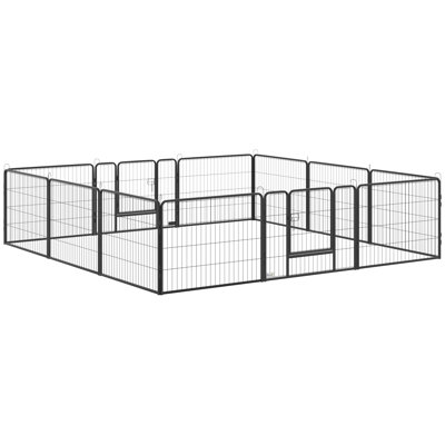 60cm H 12 Panel Metal Exercise Pen With Door