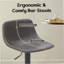 Ensemble de 2 tabourets de bar réglables de style Mid-Century pivotant avec dossier et cuir synthétique pour îlot de cuisine-1355318734