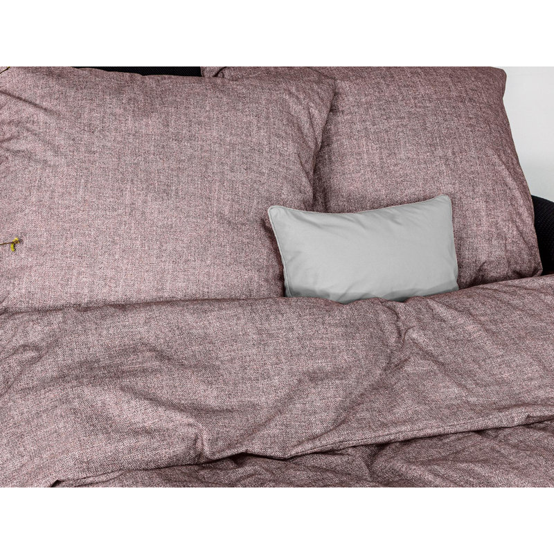 Fleece cotton bed linen set Mink 8835, Mauve, 200 x 200cm - 2 Pillowcases (80 x 80cm)