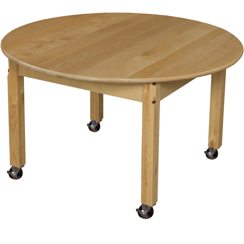 Circular Hardwood Table, Without Casters, 21" H x 36" L x 36" W
