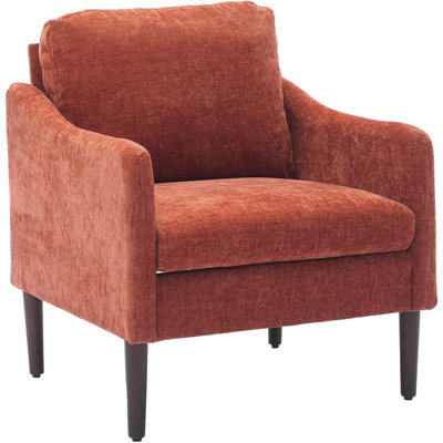 Fauteuil incurvé moderne de style Mid-Century avec tissu chenille, coussin ergonomique de 5,5 po d'épaisseur, chaise d'appoint confortable d'une capacité de 350 lb pour le salon, la chambre à coucher et le bureau