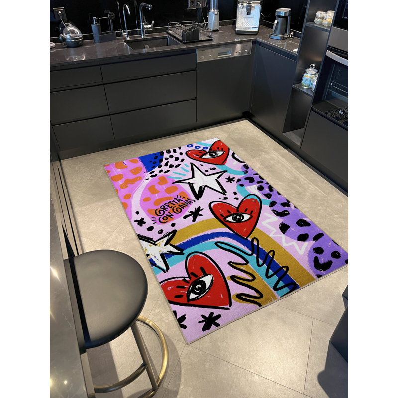 Tapis décoratif moderne Mira Mira, Rectangle 4 pi 7,12 po x 6 pi 6,74 po