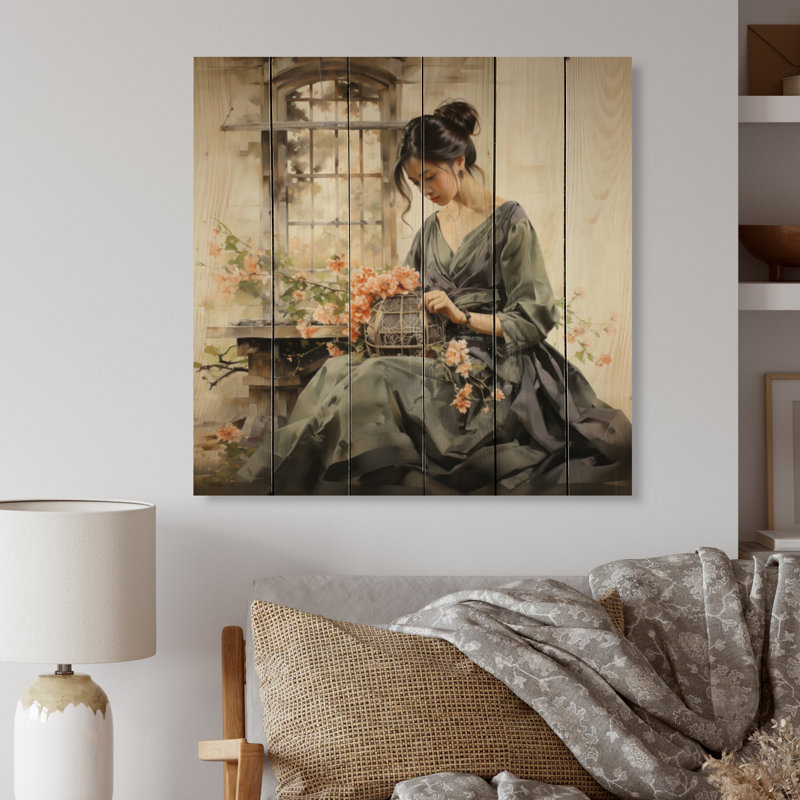 Kambie Asian Woman Beauty IV sur impression sur bois, H 30 po x l 30 po x P 0,78 po