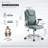 Cyan Office Chair Ergonomic Desk Chair with Lumbar Support, Flip-Up Arms, Adjustable Swivel Computer Chair with Wheels, PU Leather Executive Task Chair for Home Office Small Space-242326668