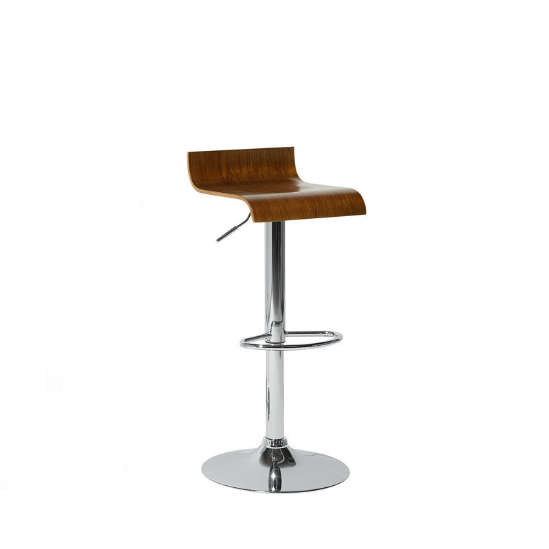 Wora Adjustable Height Counter Stool, Brown, Chrome