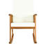 Chaise berçante d'extérieur en bois massif avec coussins