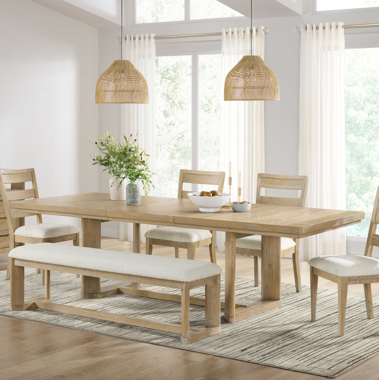 Danity 80" Extendable Dining Table, Natural