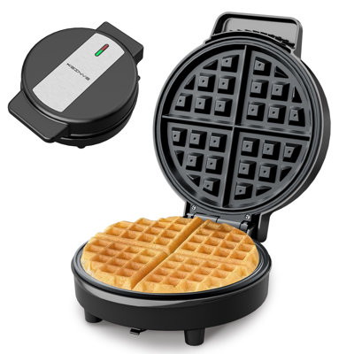 Waffle Maker, 8'' 4-Slice, 1000W Powerful Fast Heating, Non-Stick Coating, Easy to Clean, Cool-Touch Handle, Indicator Lights, Perfect for Breakfast & Snacks