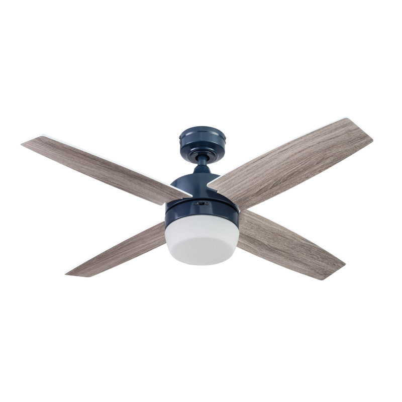 Atlas 44'' Ceiling Fan with LED Lights and Remote Included, Sapphire Blue