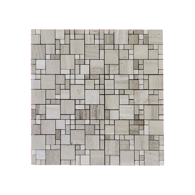 Carrara Marble Mosaic Backsplash Tile  Square Maze  Honed