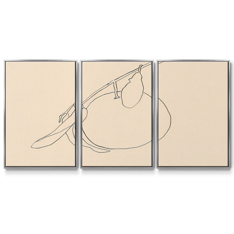 Citron Contour II 3 pièces, H 36 po x l 75 po x P 2 po, Argent