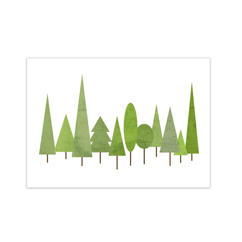 Scandinavian Trees Landscape Original - Print, No Frame, 59cm H x 84cm W x 1cm D