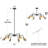 Izell 6-Light Black & Gold Modern Sputnik Chandelier with 4 Height Adjutable Rods