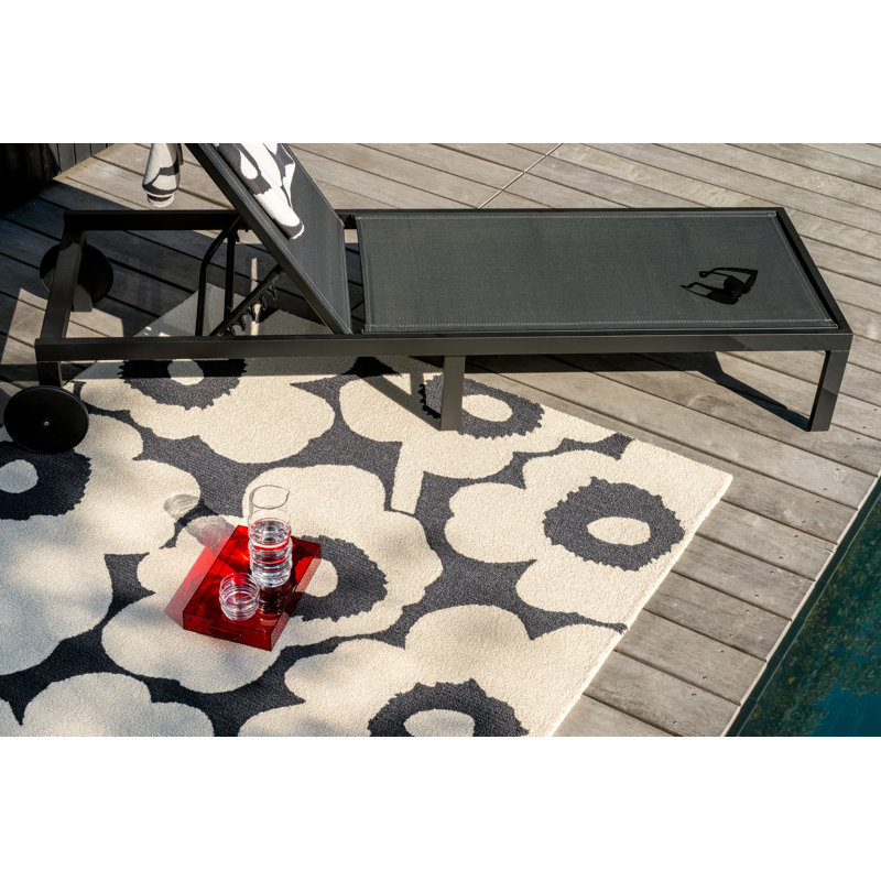 Unikko Honey | 132406, White/Charchoal, Rectangle 5'7" x 7'10"