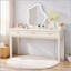 Meuble-lavabo crème blanc à 3 tiroirs, coiffeuse polyvalente moderne pour la chambre à coucher et le bureau personnel, sans miroir inclus