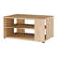Scandi Style Coffee Table with Storage Shelf, Slatted Details, Engineered Wood, Warm Oak Decor, 90 cm W x 44.7 cm H x 60 cm D