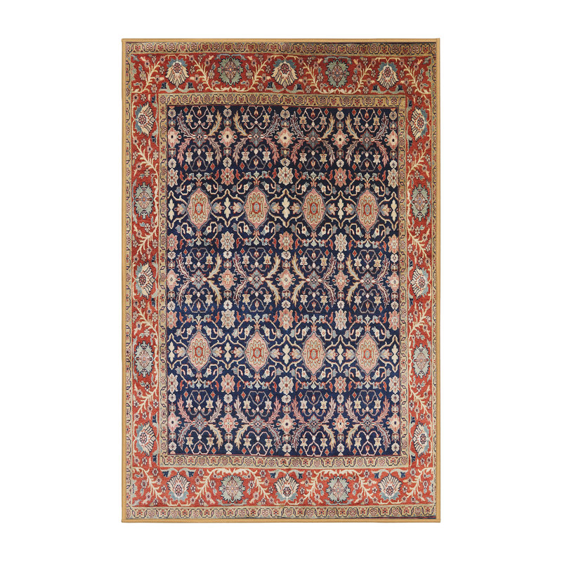 Tapis oriental brun / bleu marine, Rectangle 7 pi x 9 pi