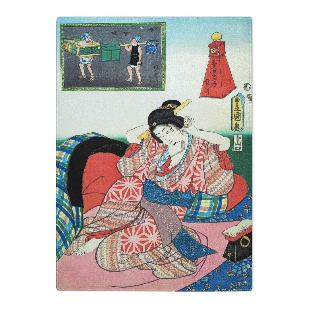 Tempered Glass Hour of the Dragon by Utagawa Kunisada Chopping Board