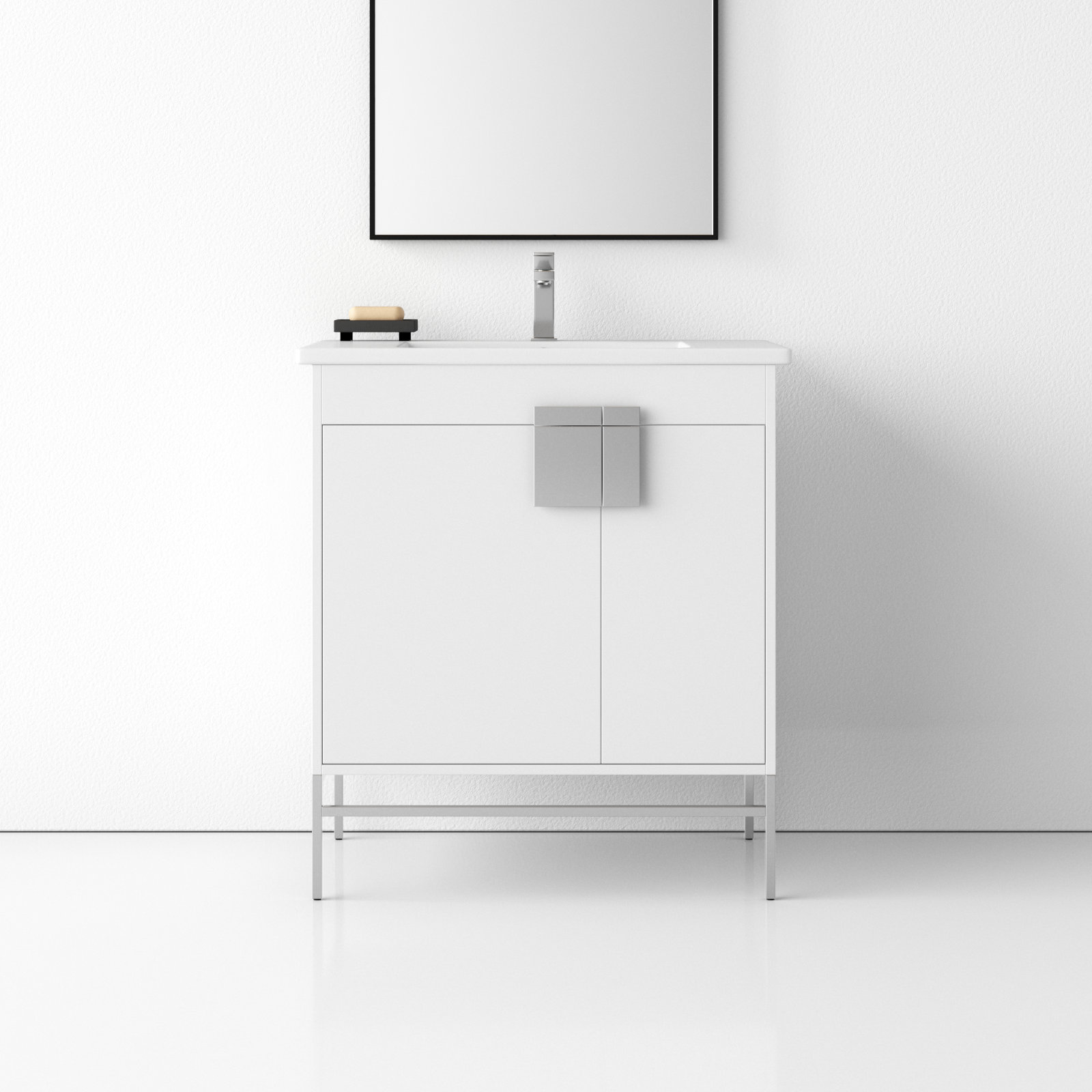 Maisie 30'' Single Bathroom Vanity, White, Polished Chrome