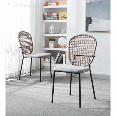Ensemble de 4 chaises d'appoint Sennit, chaises de café pour la salle à manger, salon, sièges pour adultes