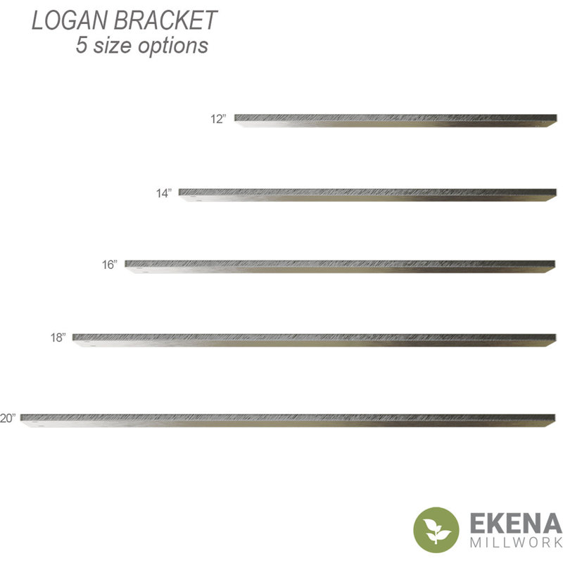 Logan Hidden Support Bracket Support Depth, 0.25" H x 3" W x 16" D, Antiqued Copper