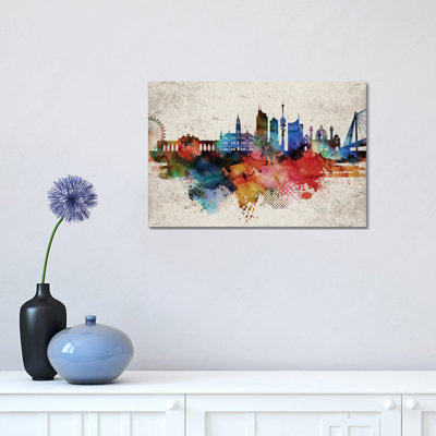 Vienna Abstract Skyline by WallDecorAddict - Wrapped Canvas Print