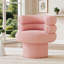 Teddy Upholstered Pink-toned Barrel Swivel Accent Chair, Compact Modern Seating for Small Living Spaces and Bedrooms