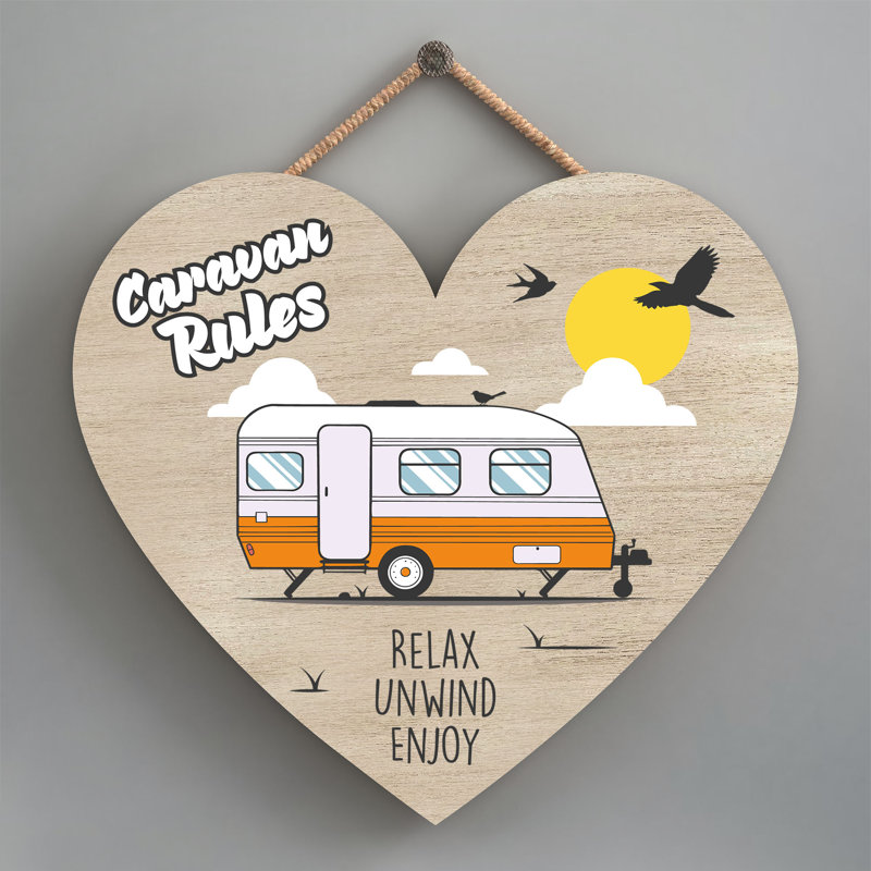 Caravan Rules - Print on MDF, 16cm H x 17cm W x 0.9cm D