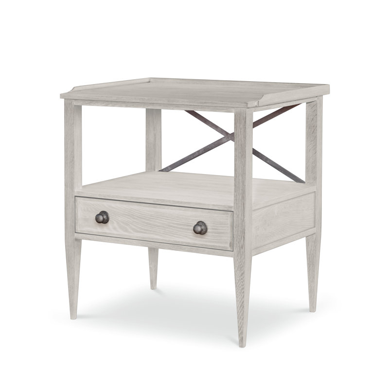 Camden 1 - Drawer Solid Wood Nightstand, White Rustic