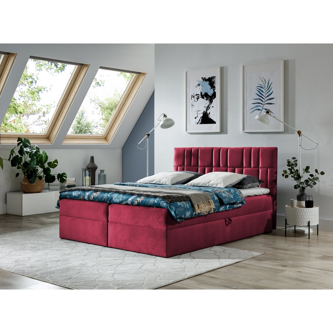 Boxspringbett Nickolas mit Topper und Bettkasten