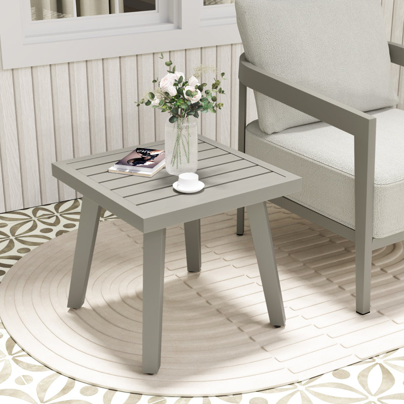 Table d'appoint d'extérieur 1 pièce en aluminium