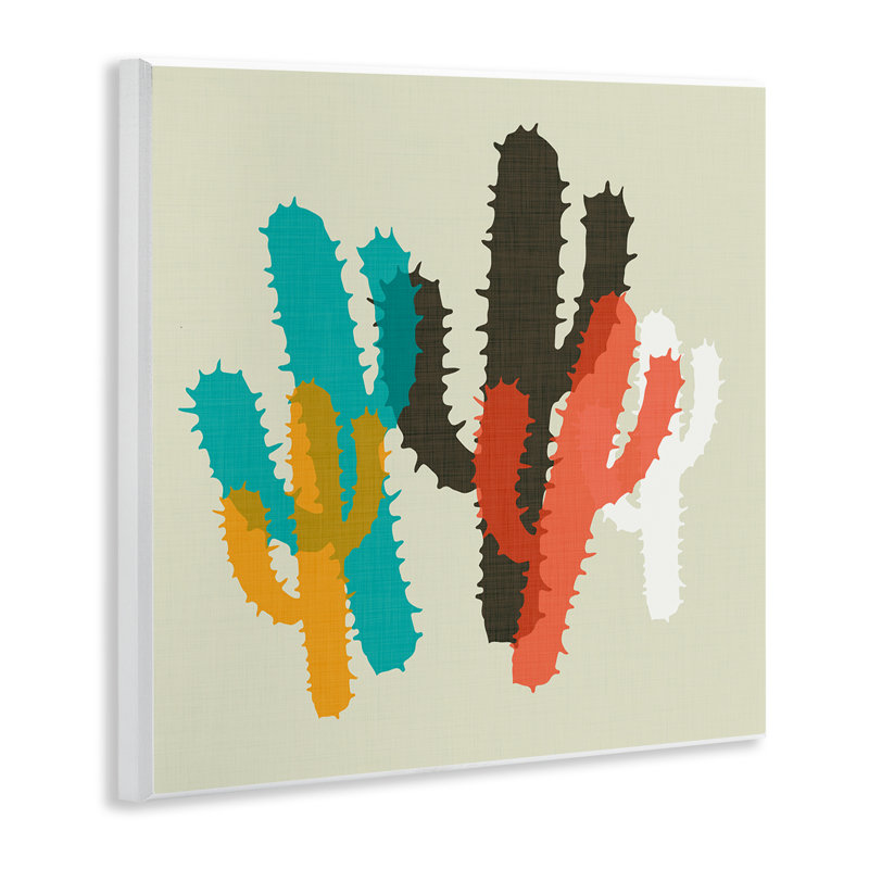 Layered Bold Cacti Wall Plaque Art by Sd Graphics Studio