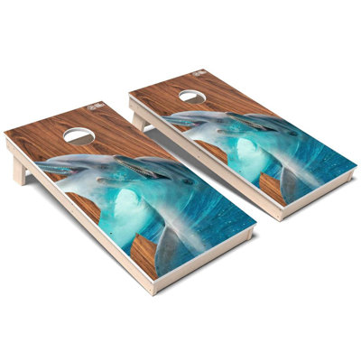 Ensemble de jeu de cornhole Wild Animal Dolphins