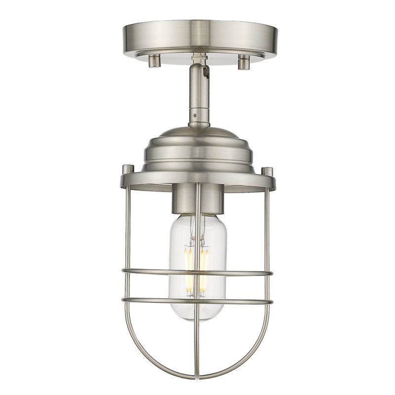 Lylah Steel Semi Flush Mount, Pewter