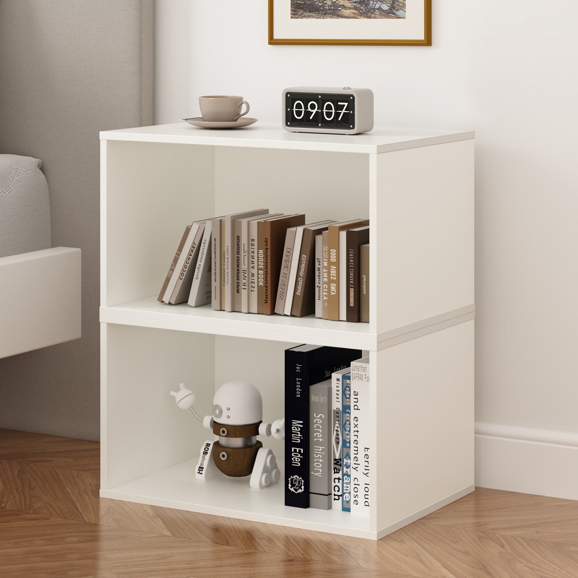 Ebern Designs Adavia 2 Pcs Stackable Cubby Storage Organizers | Wayfair