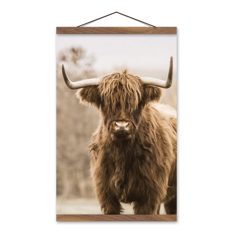 «Highland Cow Close up», reproduction sur toile sans cadre, H 18 po x l 12 po x P 0,63 po