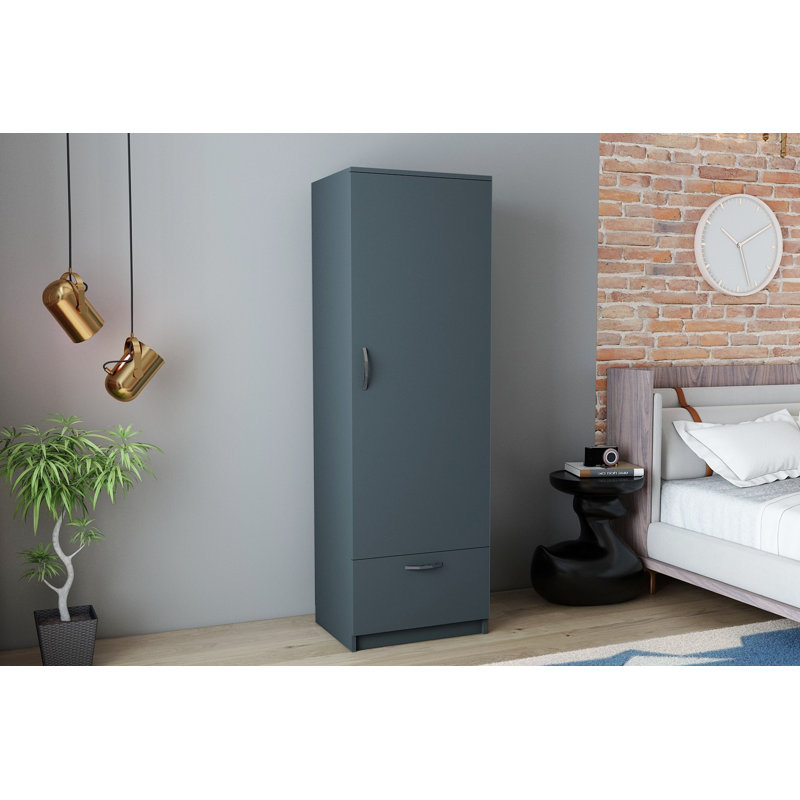 Harelda 1 Door Manufactured Wood Wardrobe, Anthracite