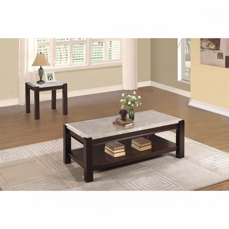 Table basse à plateau en marbre avec 4 pieds