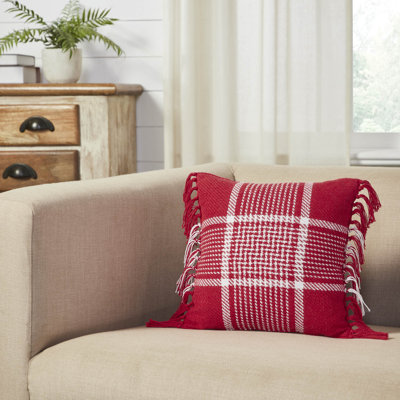 Eston Plaid 70% Cotton / 30% Cotton Polyester Blend Shell, Polyester Lining, Polyester Pillow Fill Reversible Throw Pillow