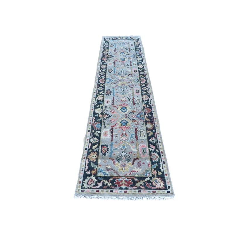 Tapis oriental gris Oushak 3 x 10, 3' x 9'11"