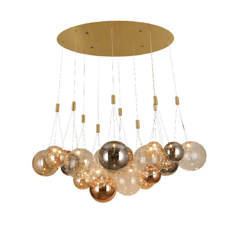Lustre tricolore à 30 globes DEL