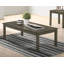 Élégant ensemble de tables basses 3 pièces et 1 table basse et 2 tables de bout gris foncé-1417557916