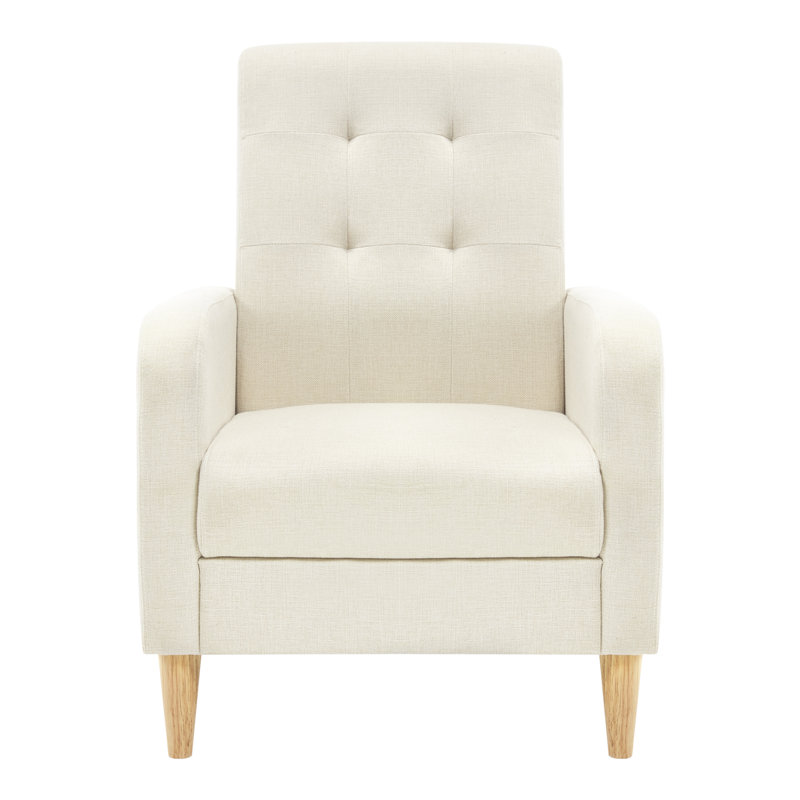 Oka Upholstered Linen Armchair, Beige