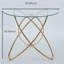 Table de salle à manger moderne avec pieds en métal doré et verre trempé