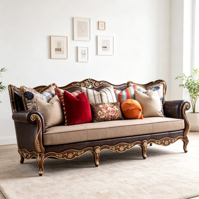 French Retro Three-seater Sofa