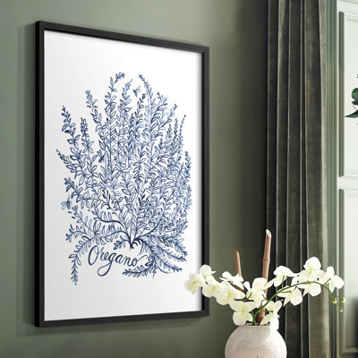 «Summer Herb Garden Sketches II», reproduction encadrée - bois massif